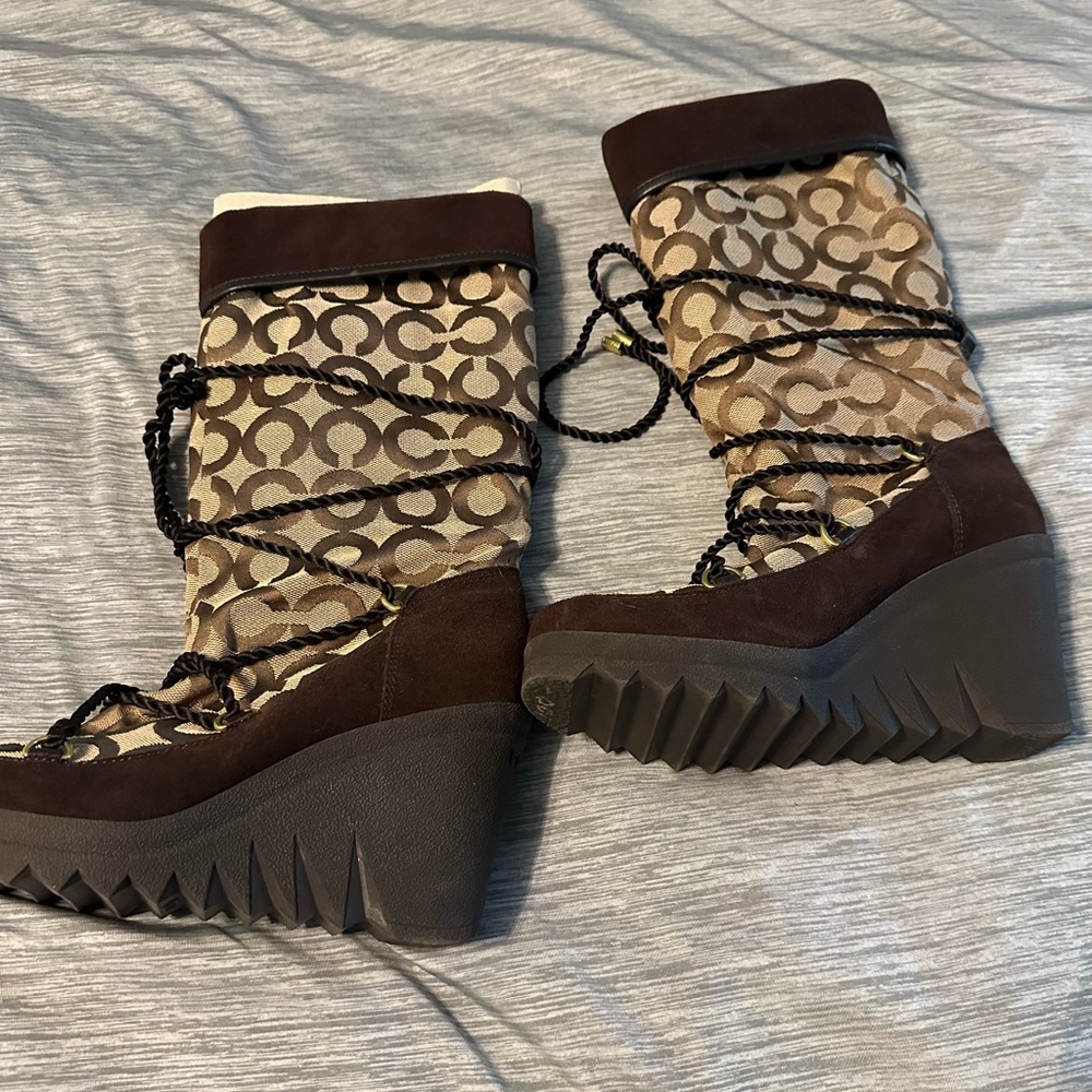 Coach wedge boots. Authentic. Size 6